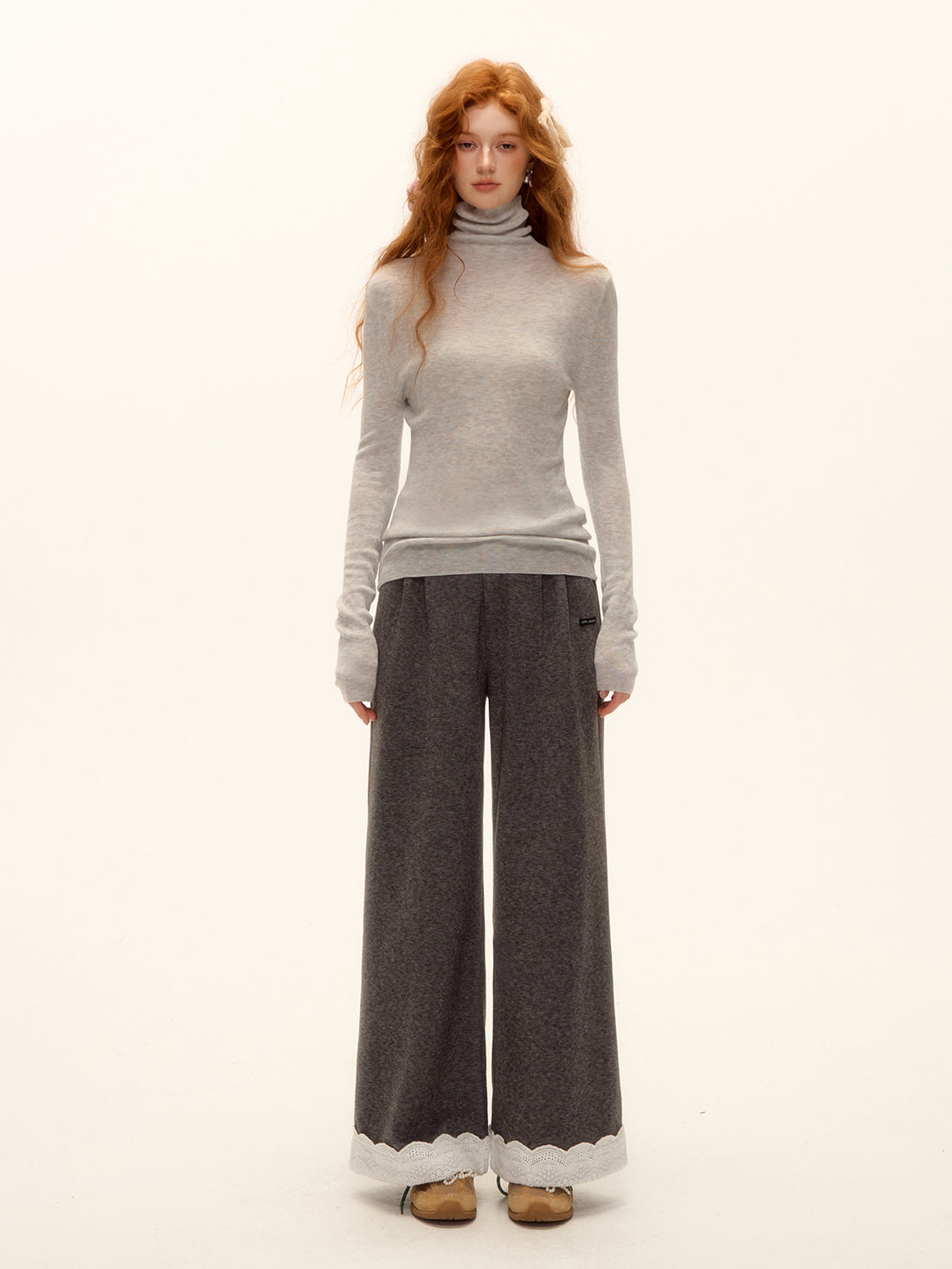 AsGony ASG25512 Wool high neck knitted versatile base sweater