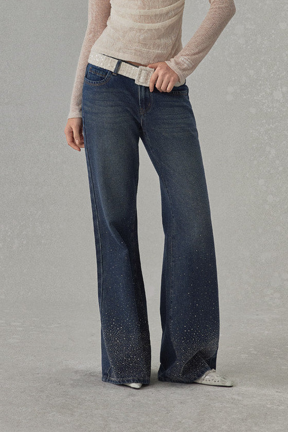 NONCESTNON N259 Rhinestone jeans