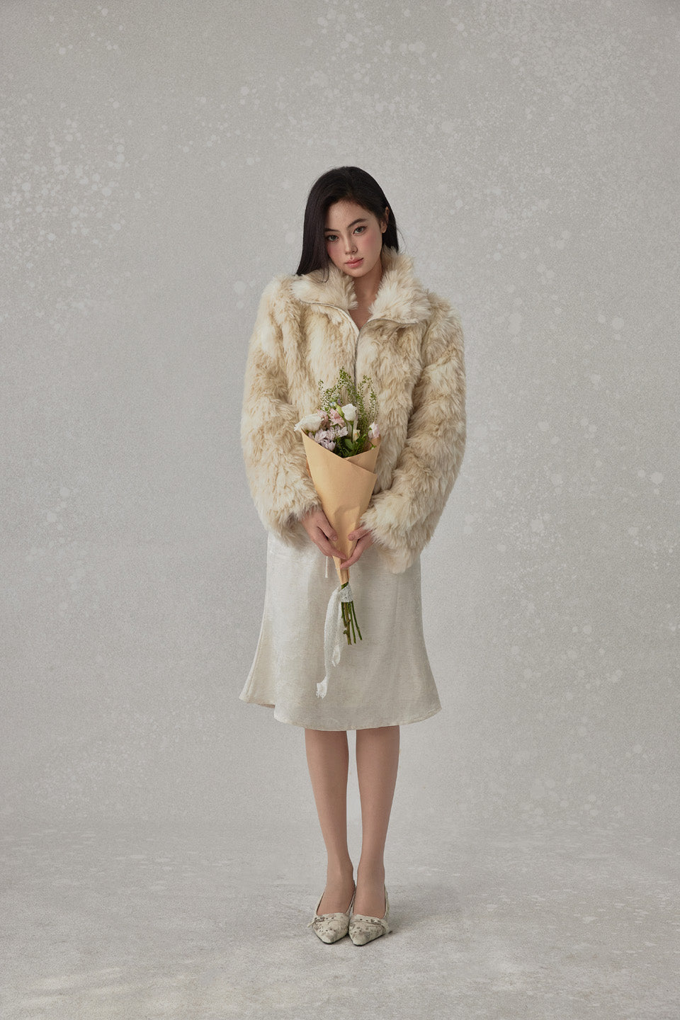 NONCESTNON N274 Zipper lapel fur