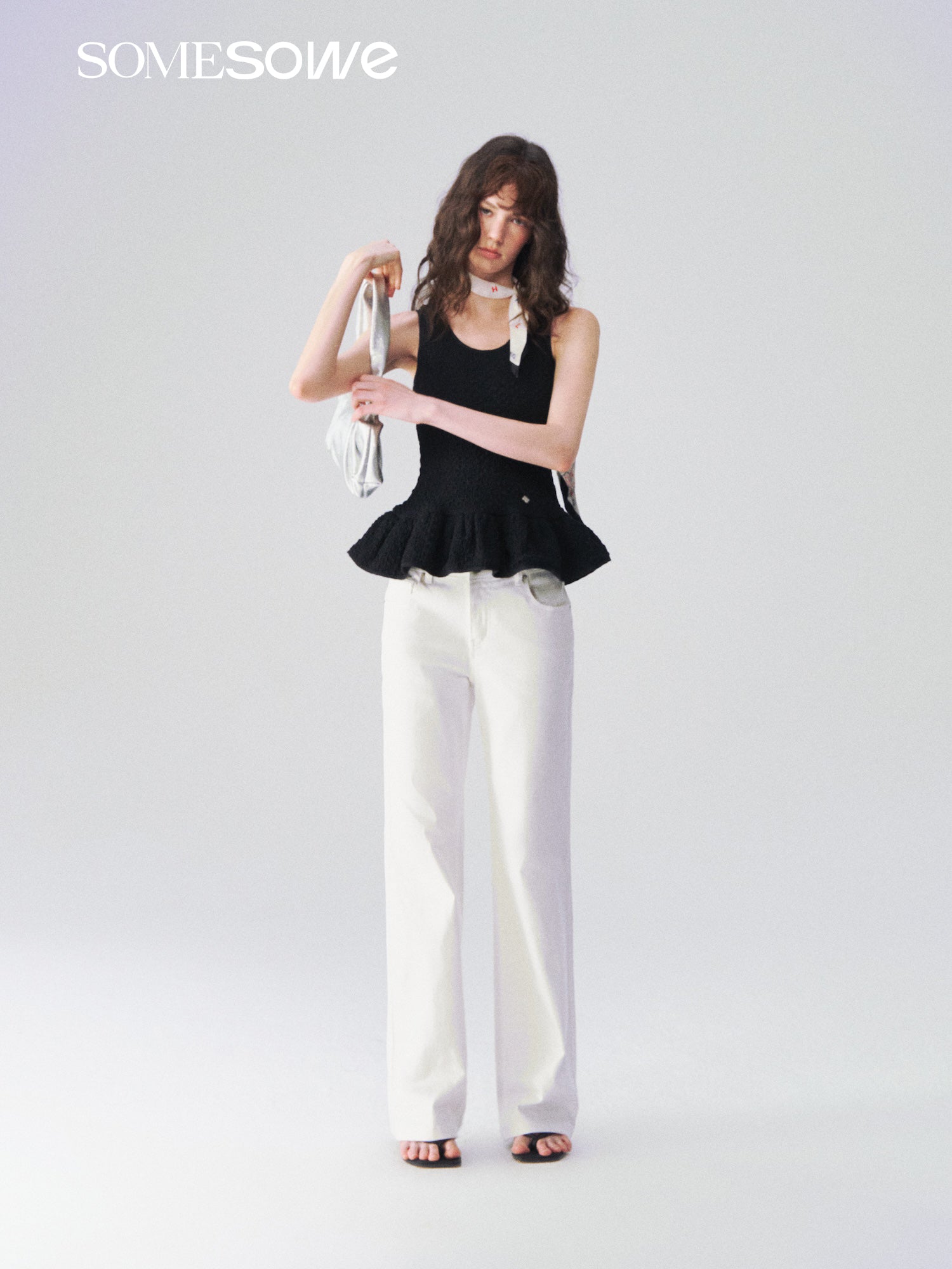 SOMESOWE S2609087 Ruffle sleeveless vest