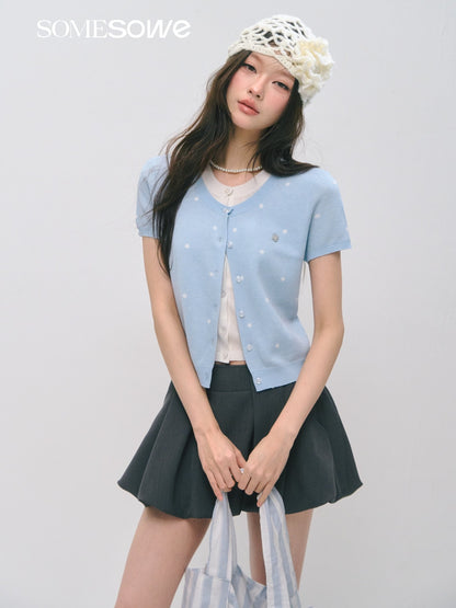 SOMESOWE S2609046 Wave Point Fake Two Knitted Tops