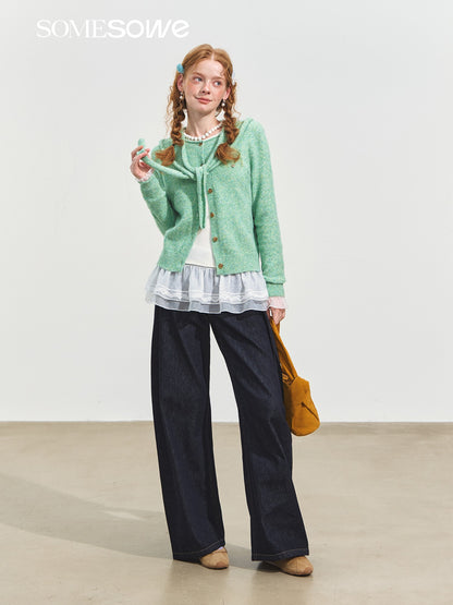 SOMESOWE S2508246 Hooded shawl rolled edge round neck cardigan