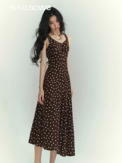 SOMESOWE S2609075 Lace polka dot dress