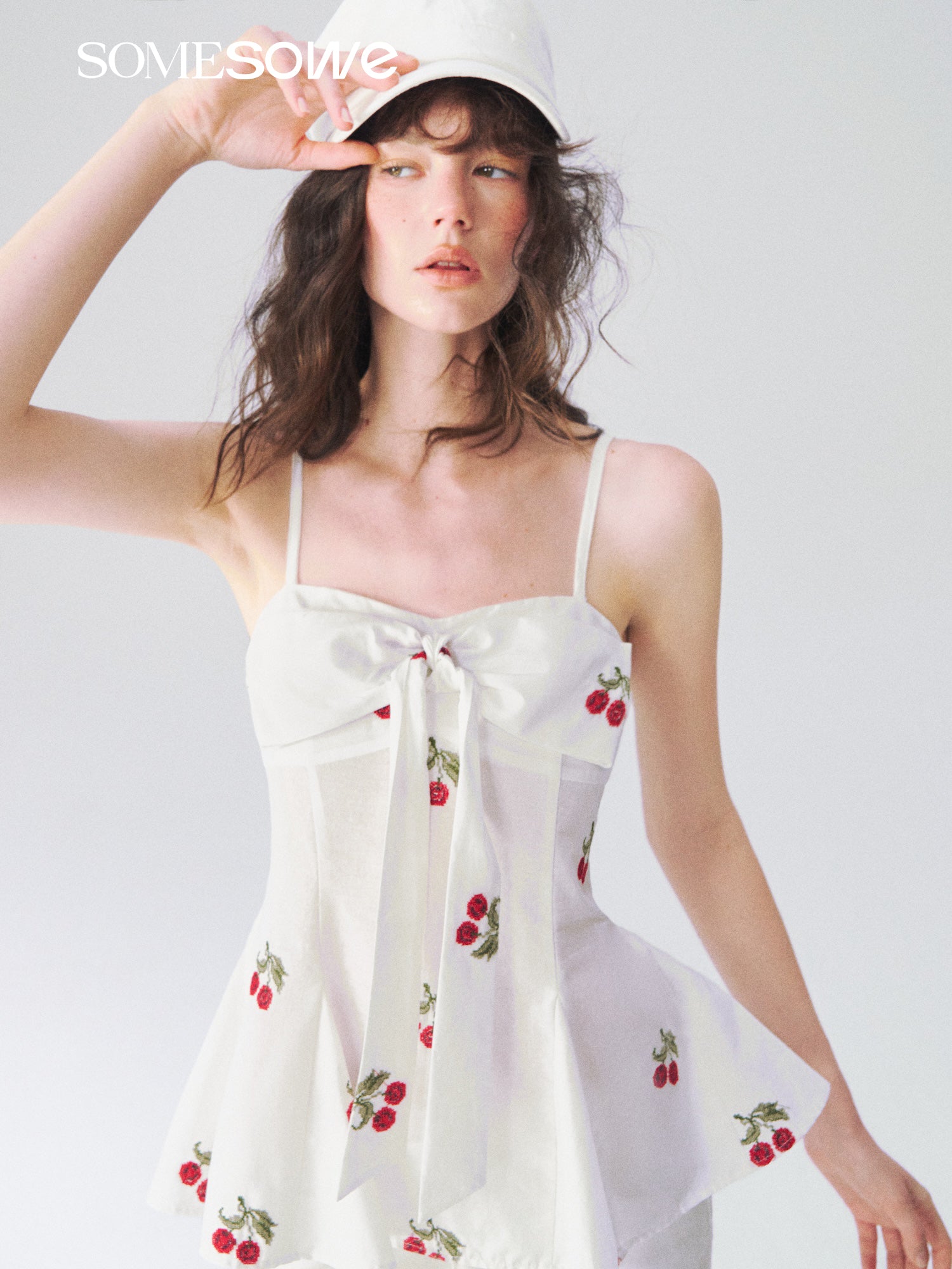 SOMESOWE S2609078 Bow strap strapless top