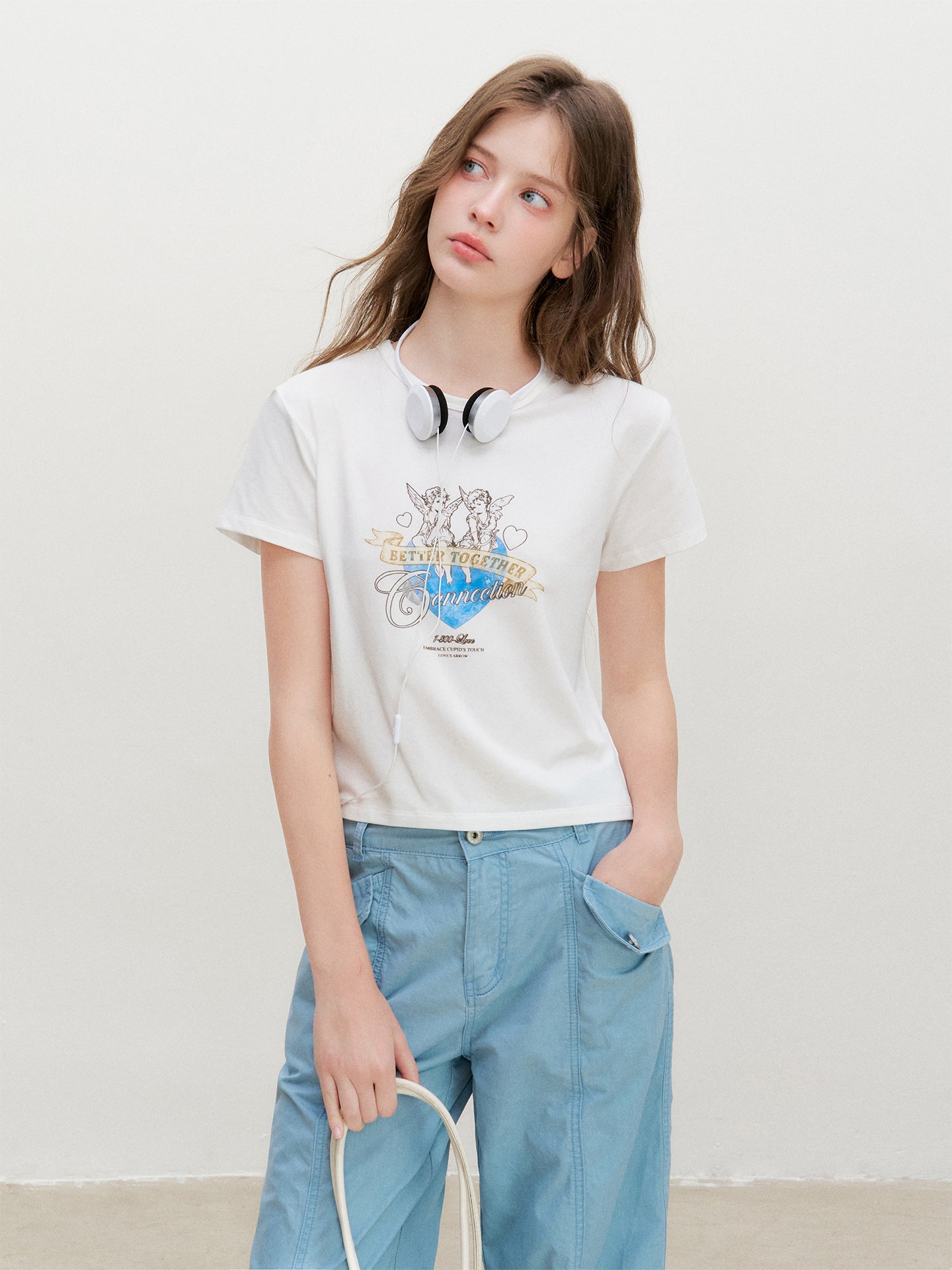 16DEWS 16D26373 Vintage Print Modal T-Shirt
