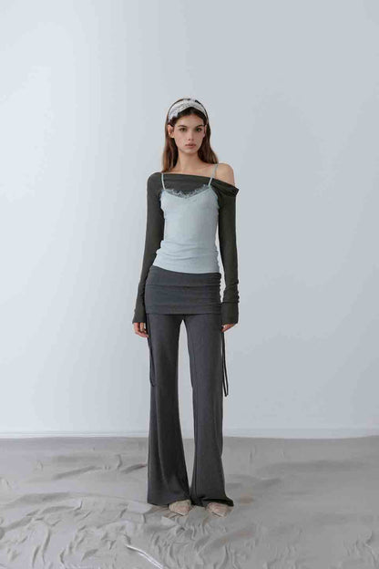 NONCESTNON N225 Micro trumpet drawstring pants