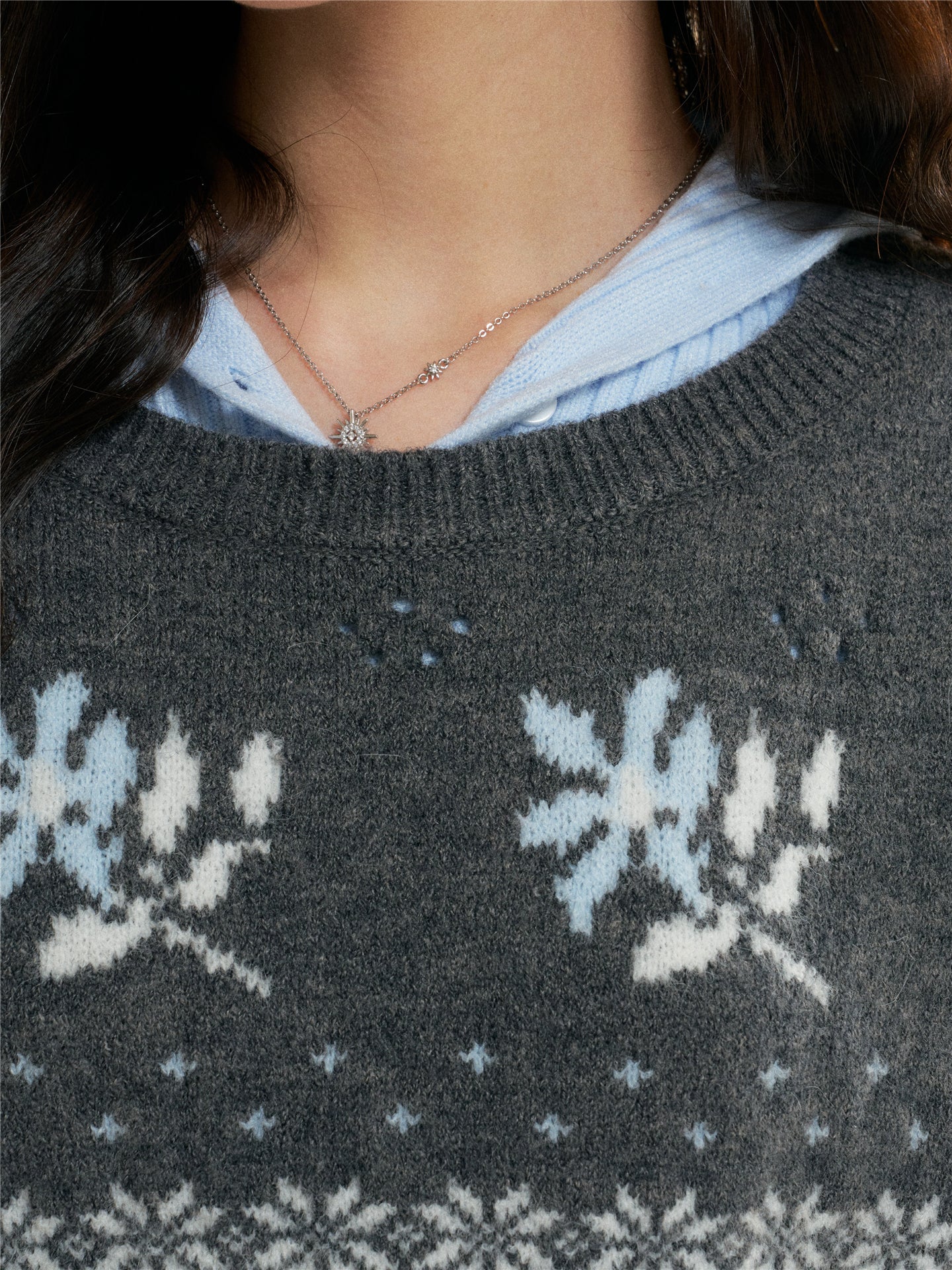 16DEWS 16D25545&amp;16D25546&amp;16D25547 Fel Island Jacquard Knitted Round Neck Hooded Sweater Set