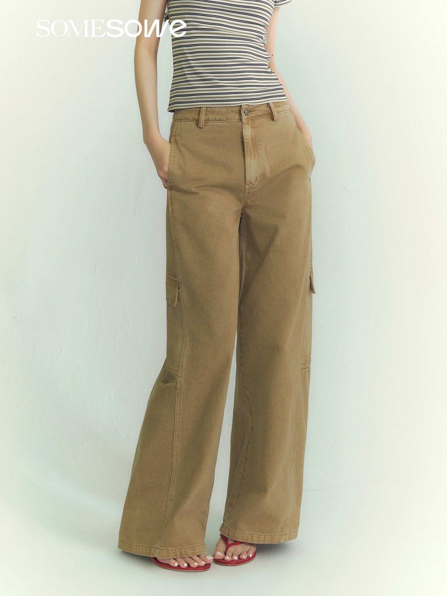 SOMESOWE S2609045 Design inspired curved knife workwear jeans