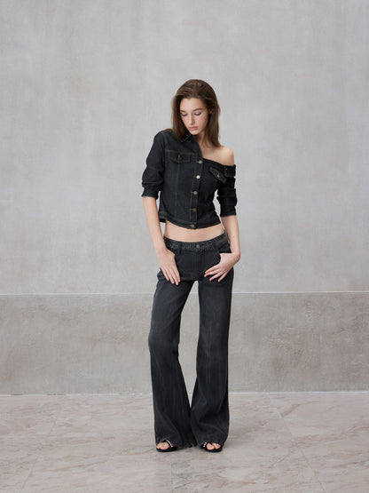 NONCESTNON N306 Off shoulder denim shirt