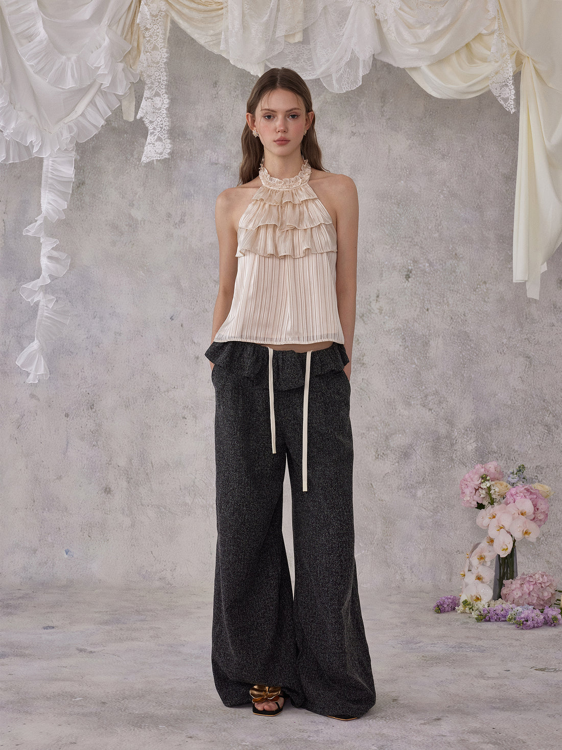 NOMEANSNO N178 Pink halter neck  top