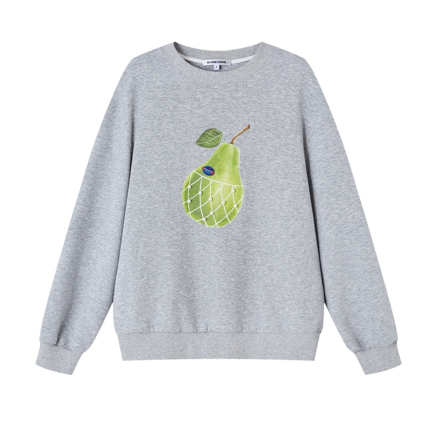 SOMESOWE S2508178 Pear print round neck hoodie