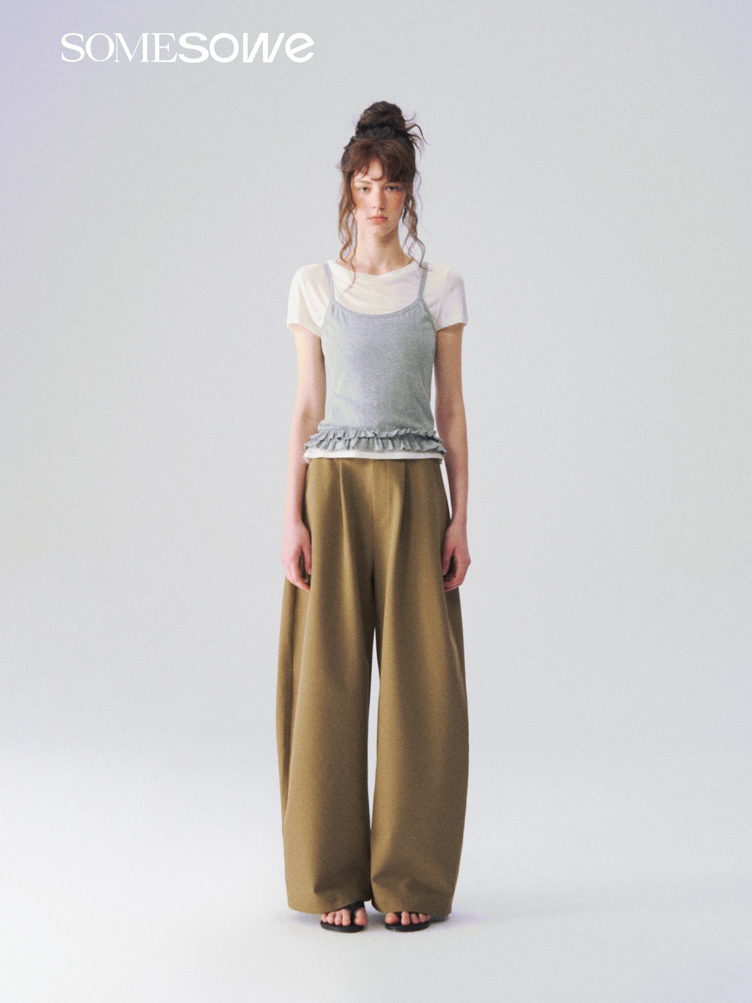 SOMESOWE S2609101 Loose casual versatile curved knife pants
