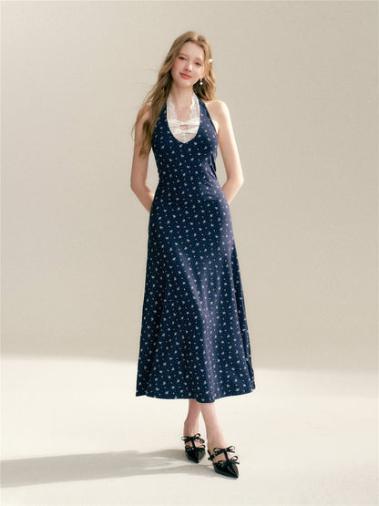 16DEWS 16D246063 Floral hanging neck and waist A-line dress