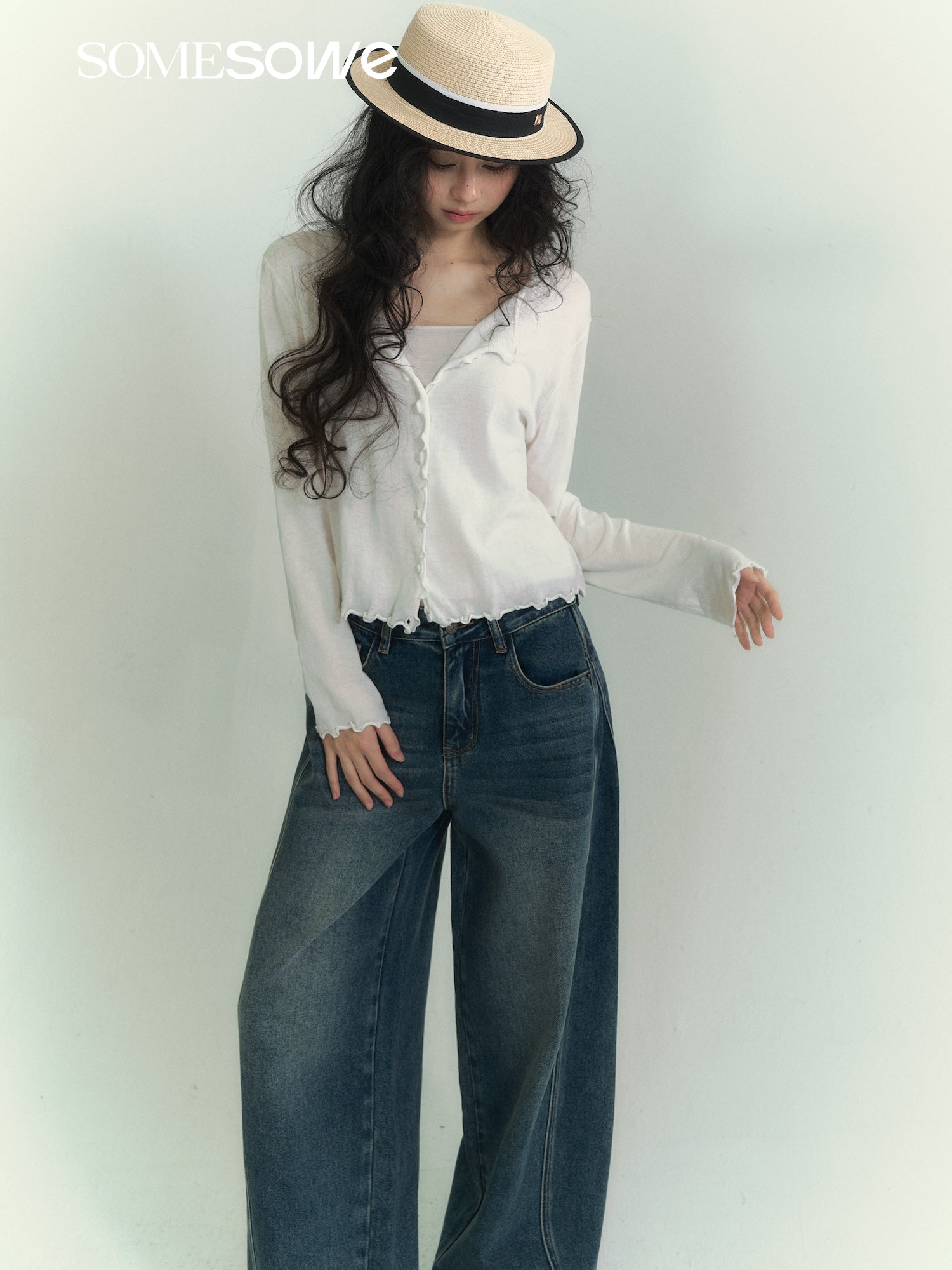SOMESOWE S2609073 Cotton ultra-thin cardigan