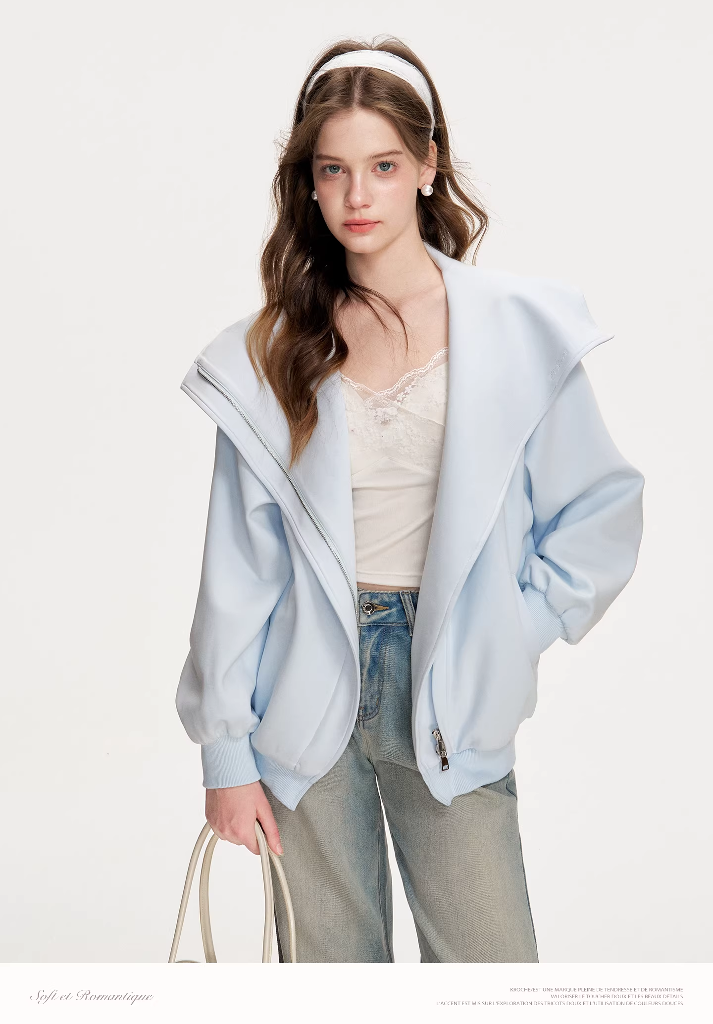 Kroche KVA8008 Embroidered loose hoodie