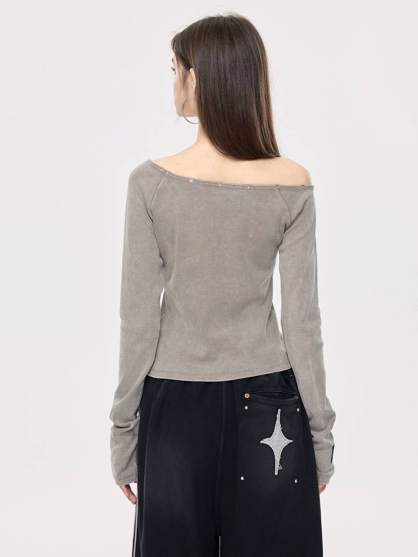 Nova Street Vintage Wash One Shoulder Top (2color)