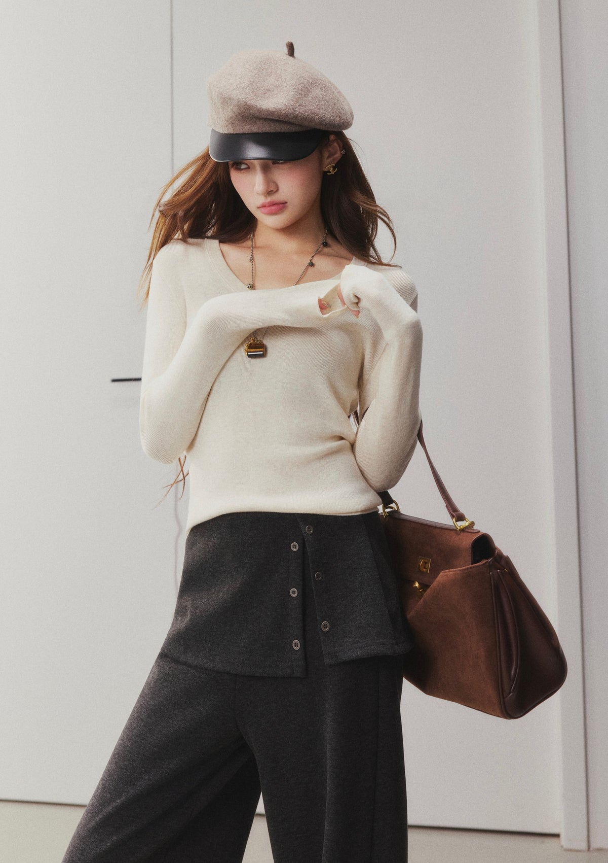 OTEBANBASS Ote260929 Side-Button Detail Wool Trousers