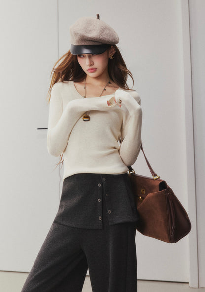 OTEBANBASS Ote260929 Side-Button Detail Wool Trousers