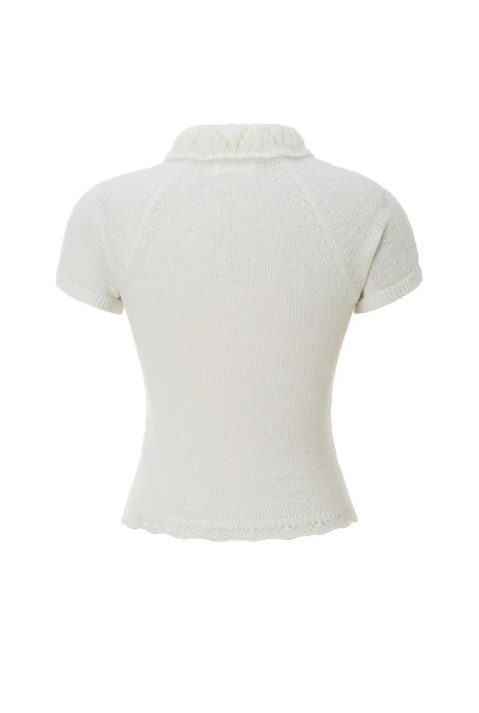 Threetimes Mohair collar top (2color)