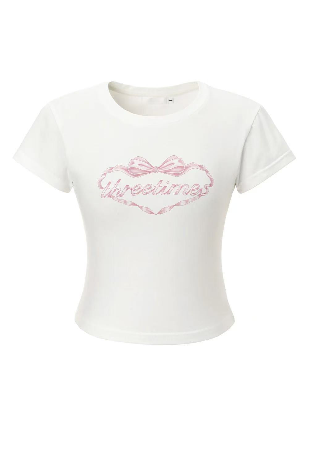 Threetimes Heart ribbon tee