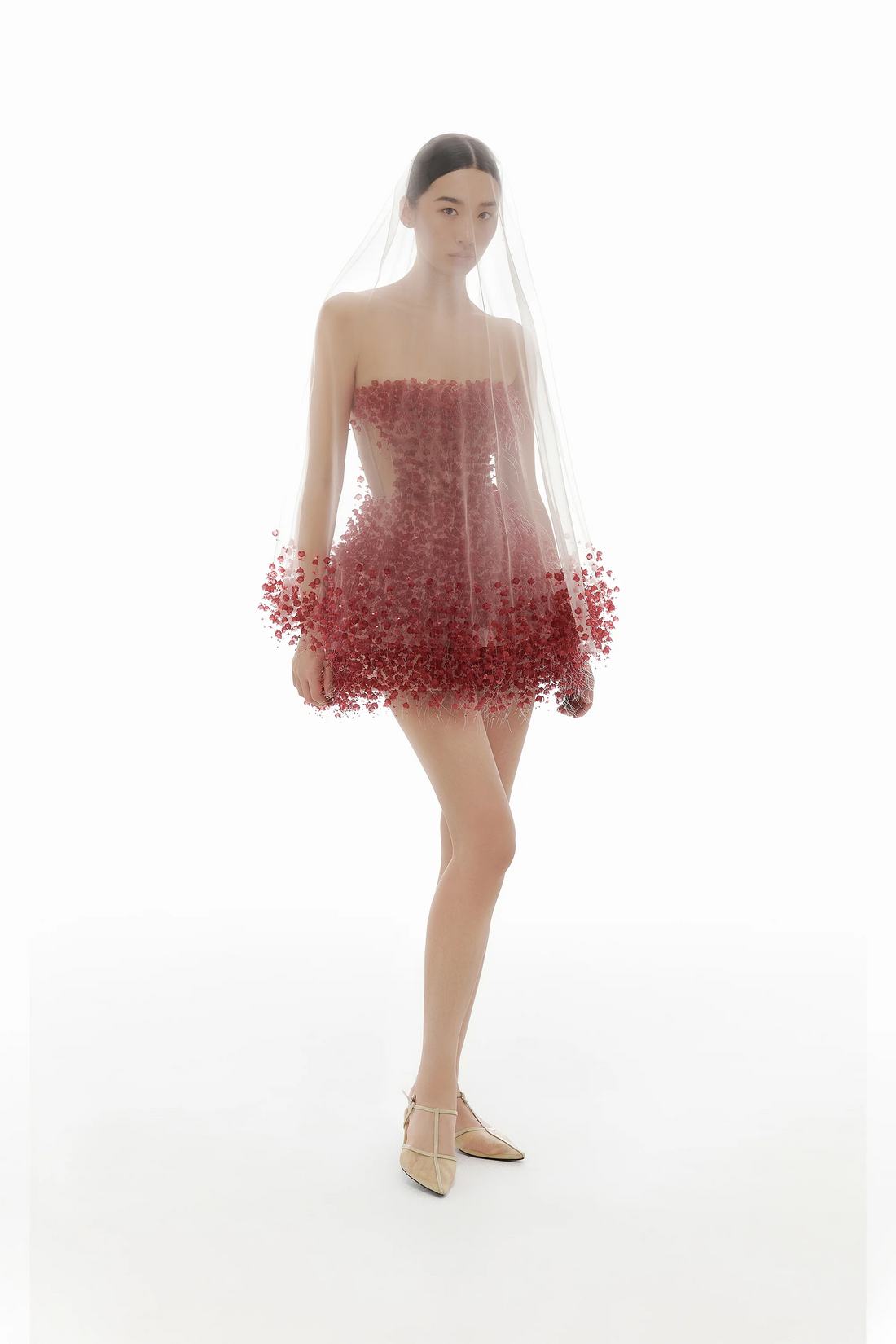Montsand Flowers Mini Dress-Red