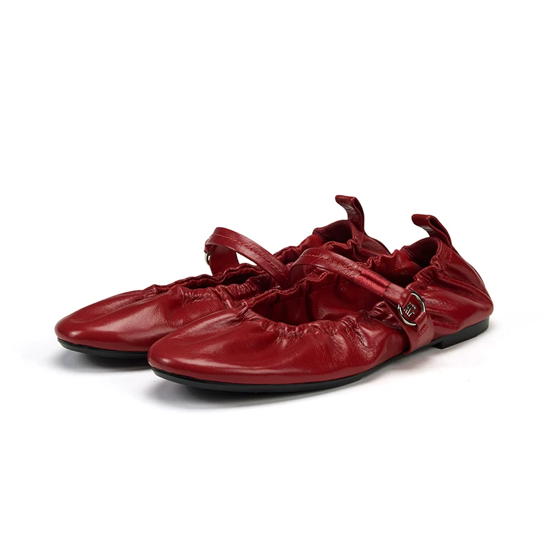BREADTREE Hand-Gathered Mary Jane Ballet Flats(4color)