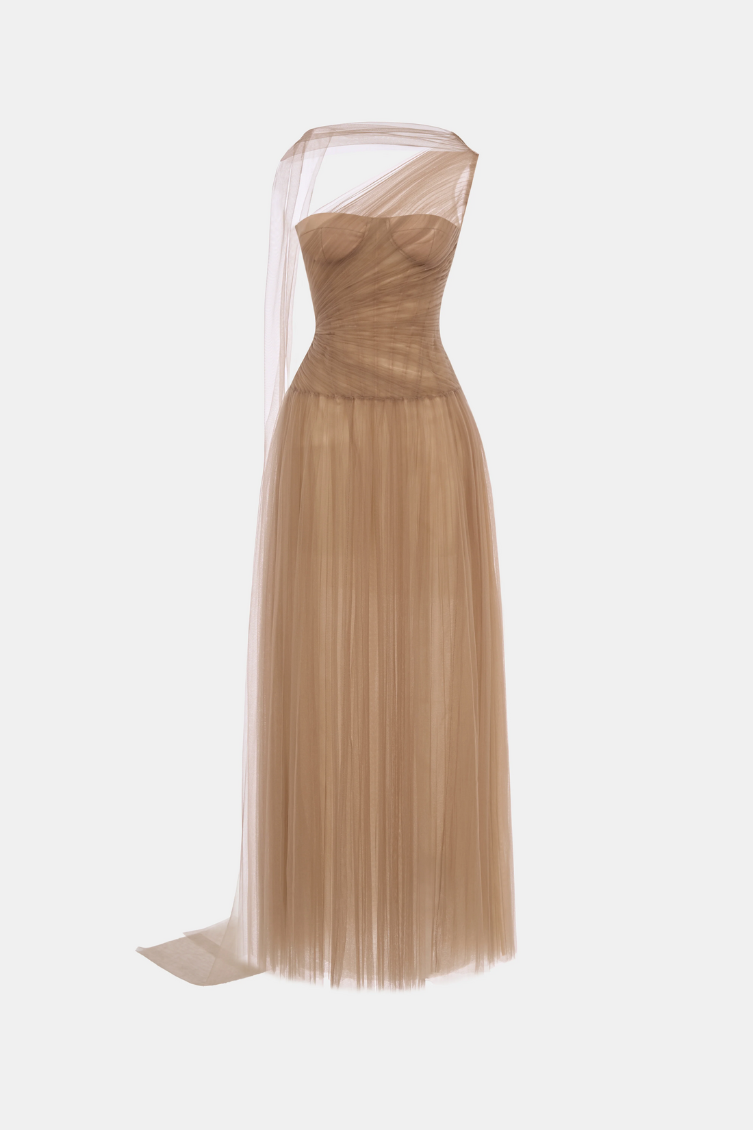 Montsand Draped Maxi Dress-Brown