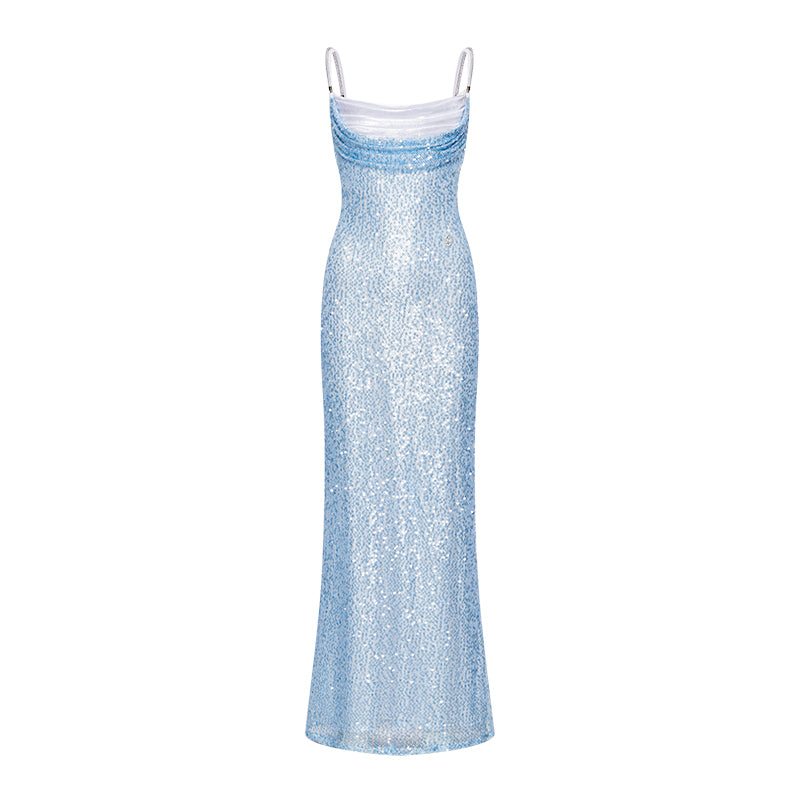 SheerLuck Freya Maxi Dress-blue