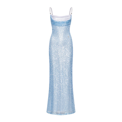 SheerLuck Freya Maxi Dress-blue