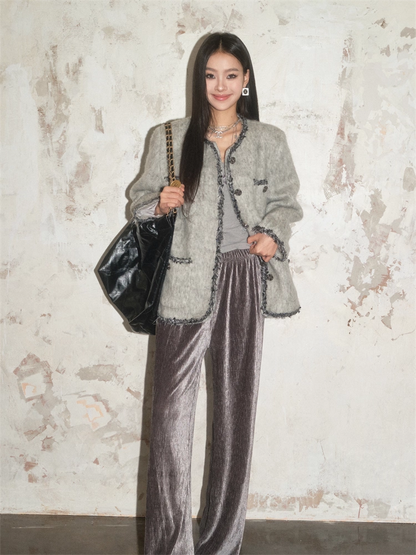 OLIVIA DUO DWT23155 Heiress Gray Woven Coat