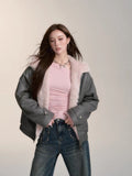 VIA PITTI V24DC121 Contrast Fur Coat(3color)