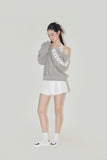 NOMEANSNO Lace Grey One-shoulder Hoodie