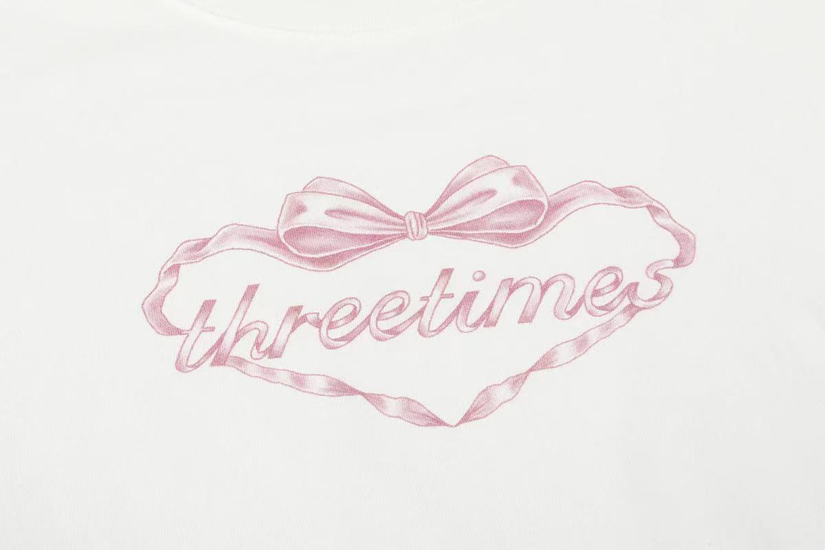 Threetimes Heart ribbon tee