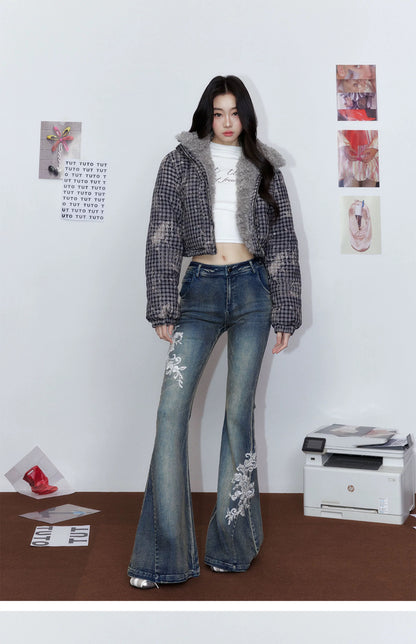 Tut tuto Embroidered bell-bottom jeans