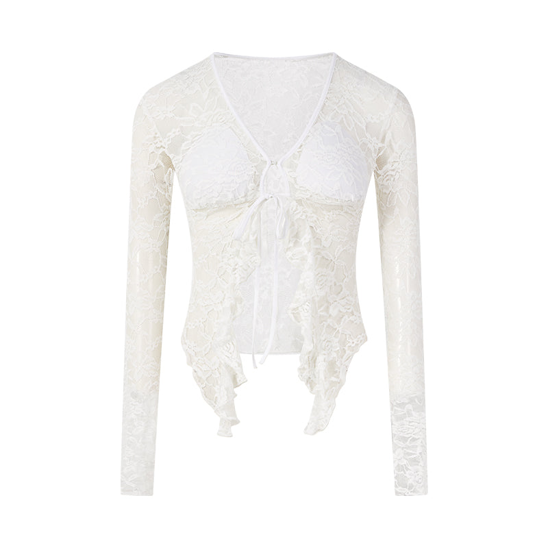 FIND YA WINGS Lace long sleeved cardigan (2color)