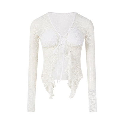FIND YA WINGS Lace long sleeved cardigan (2color)