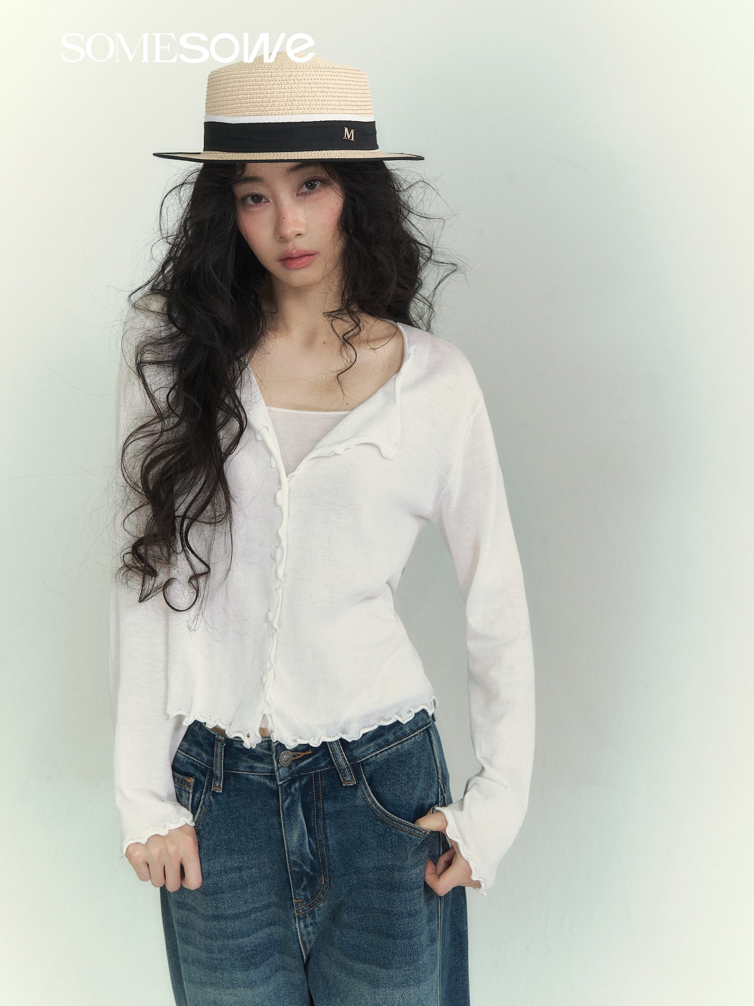 SOMESOWE S2609073 Cotton ultra-thin cardigan