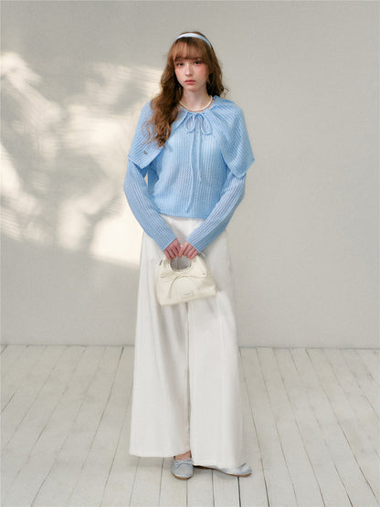 16DEWS 16D26079 Split design high waisted loose casual pants