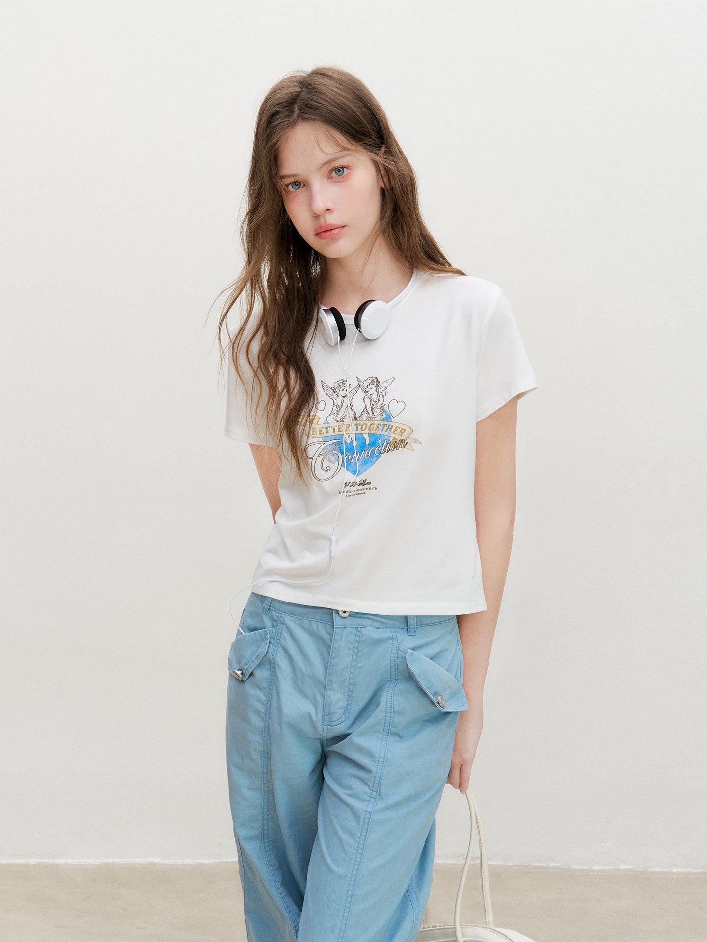 16DEWS 16D26373 Vintage Print Modal T-Shirt