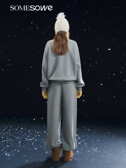 SOMESOWE S2508317 Little deer velvet round neck long sleeved sweatshirt