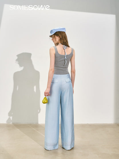 SOMESOWE S2508125 Pearlescent organza cool trousers (3color)