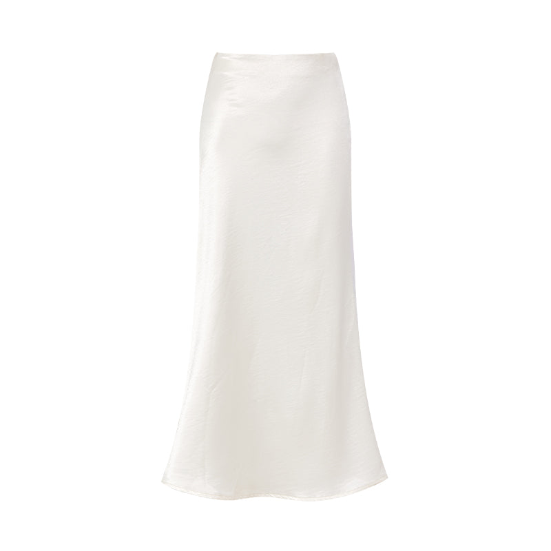 FIND YA WINGS Satin long skirt (2color)