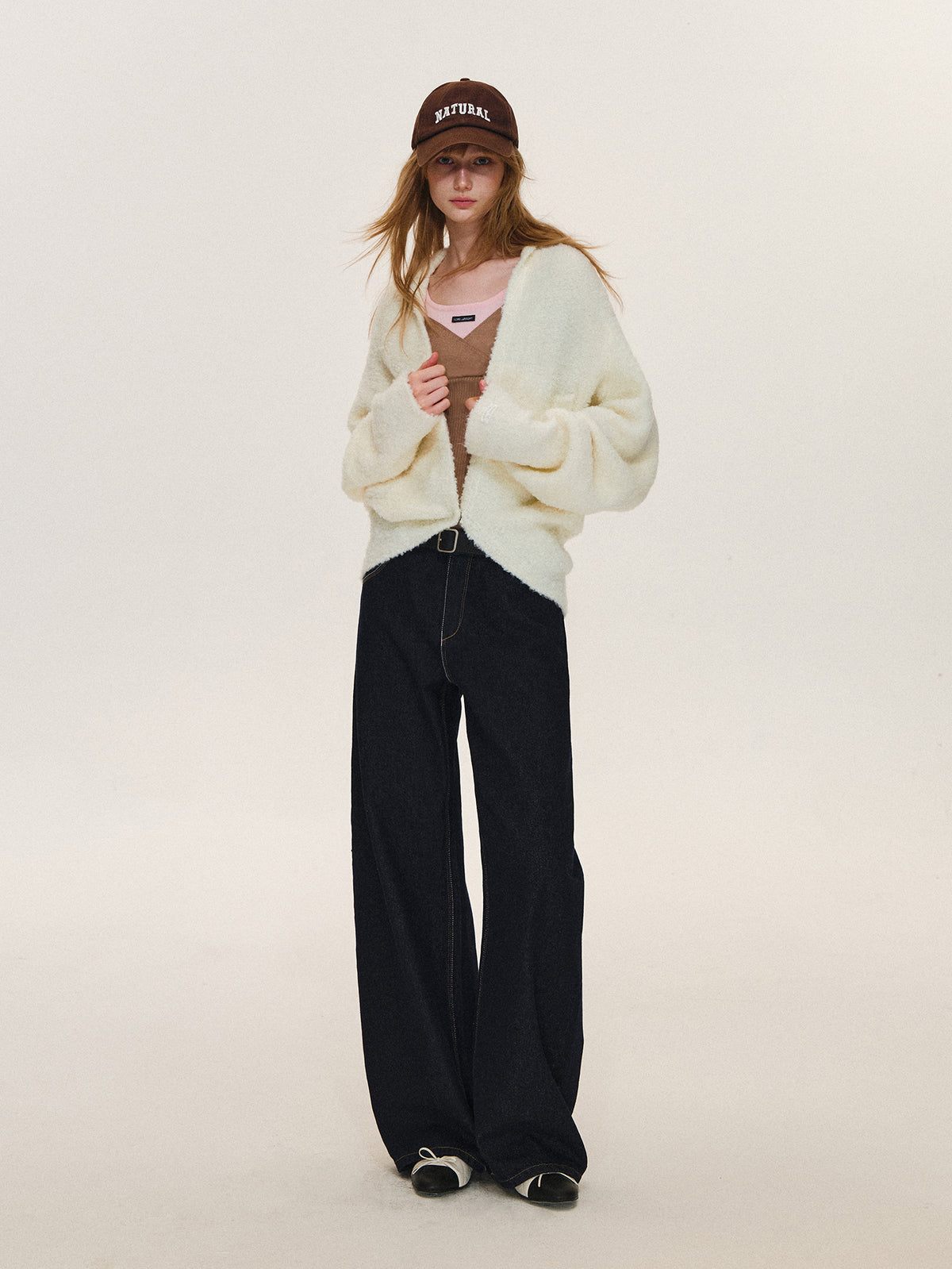 Asgony ASG26568 Soft Loop-Yarn Batwing Cardigan