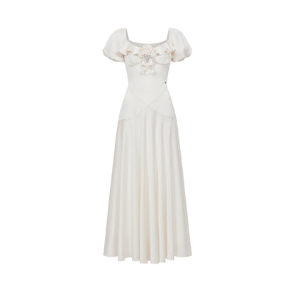 SHEERLUCK SLLYQ26308 Blended French style square neck dress