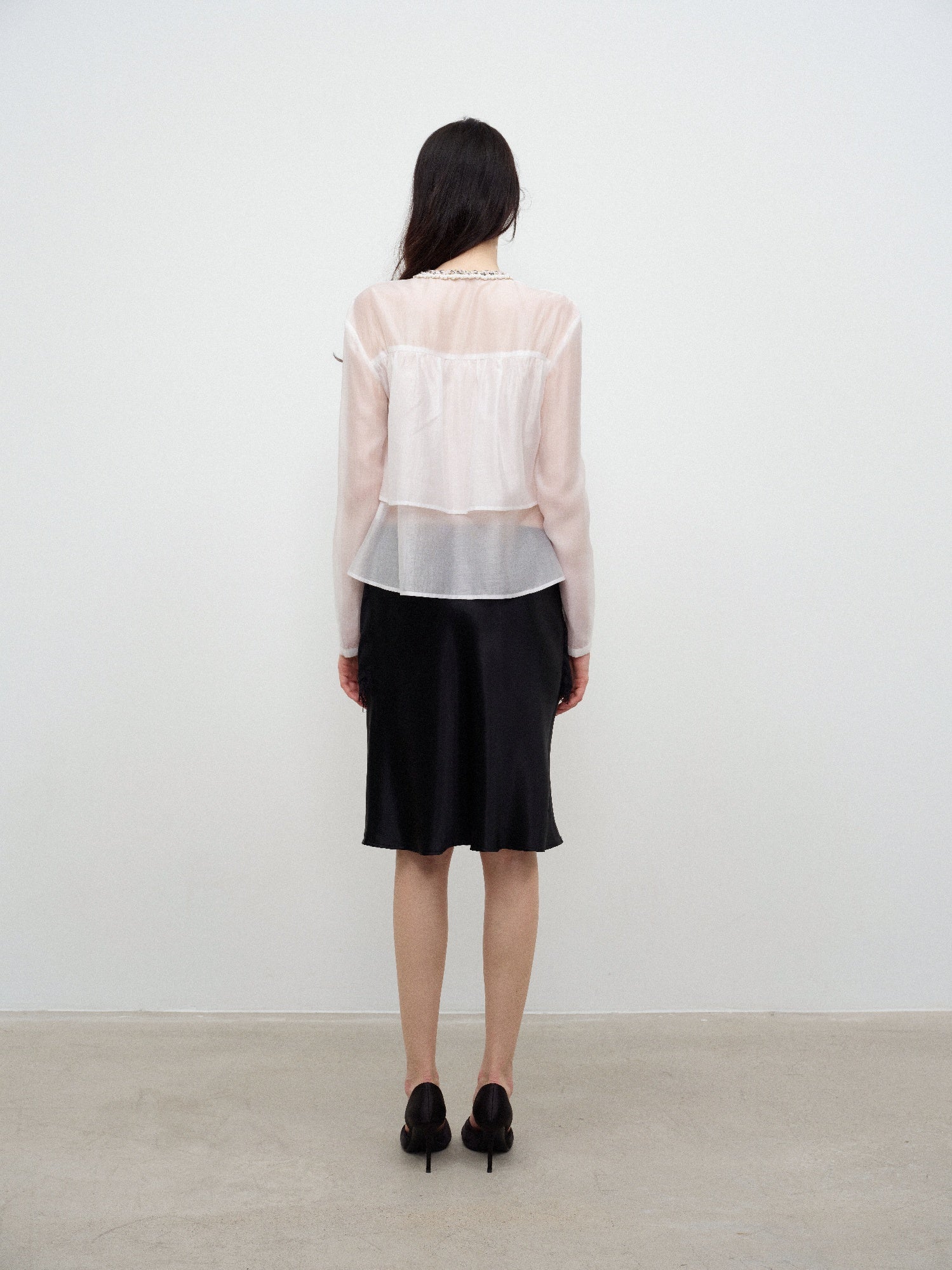 NONCESTNON N371 White Sheer Blouse
