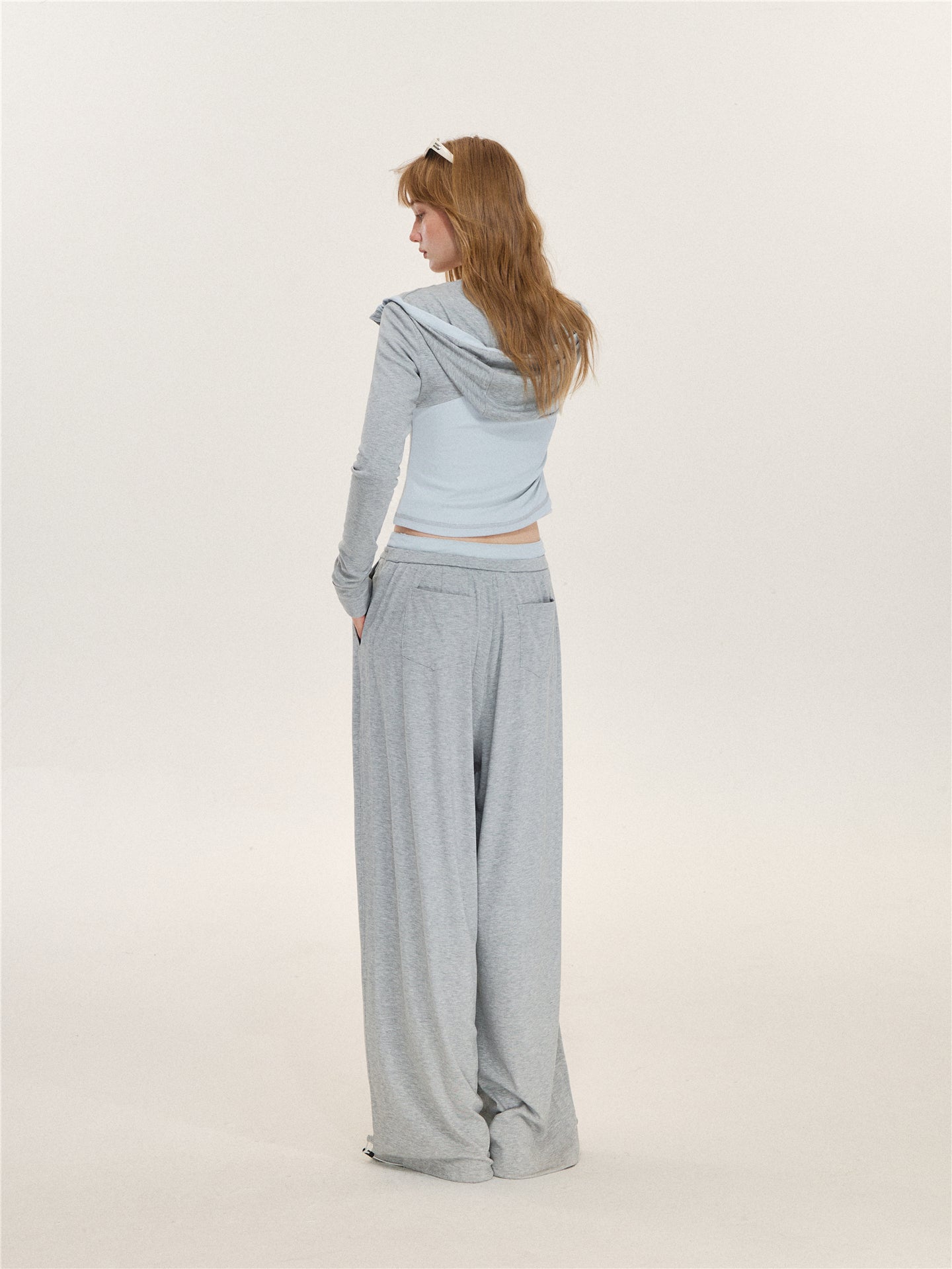 Asgony ASG26599 &amp; ASG26600 Color-Block Patchwork Jacket &amp; Draped Casual Pants
