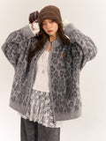 AsGony ASG24550 wool blended loose knitted jacket