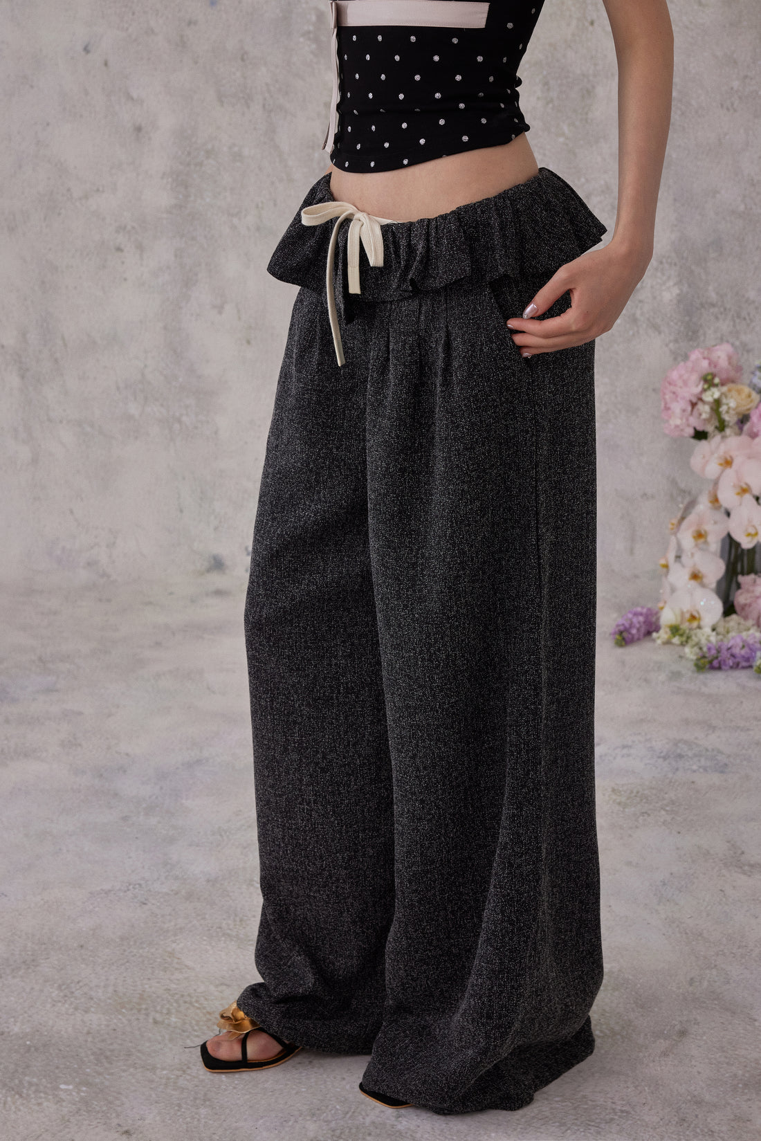 NOMEANSNO N159 Ruffled black pants