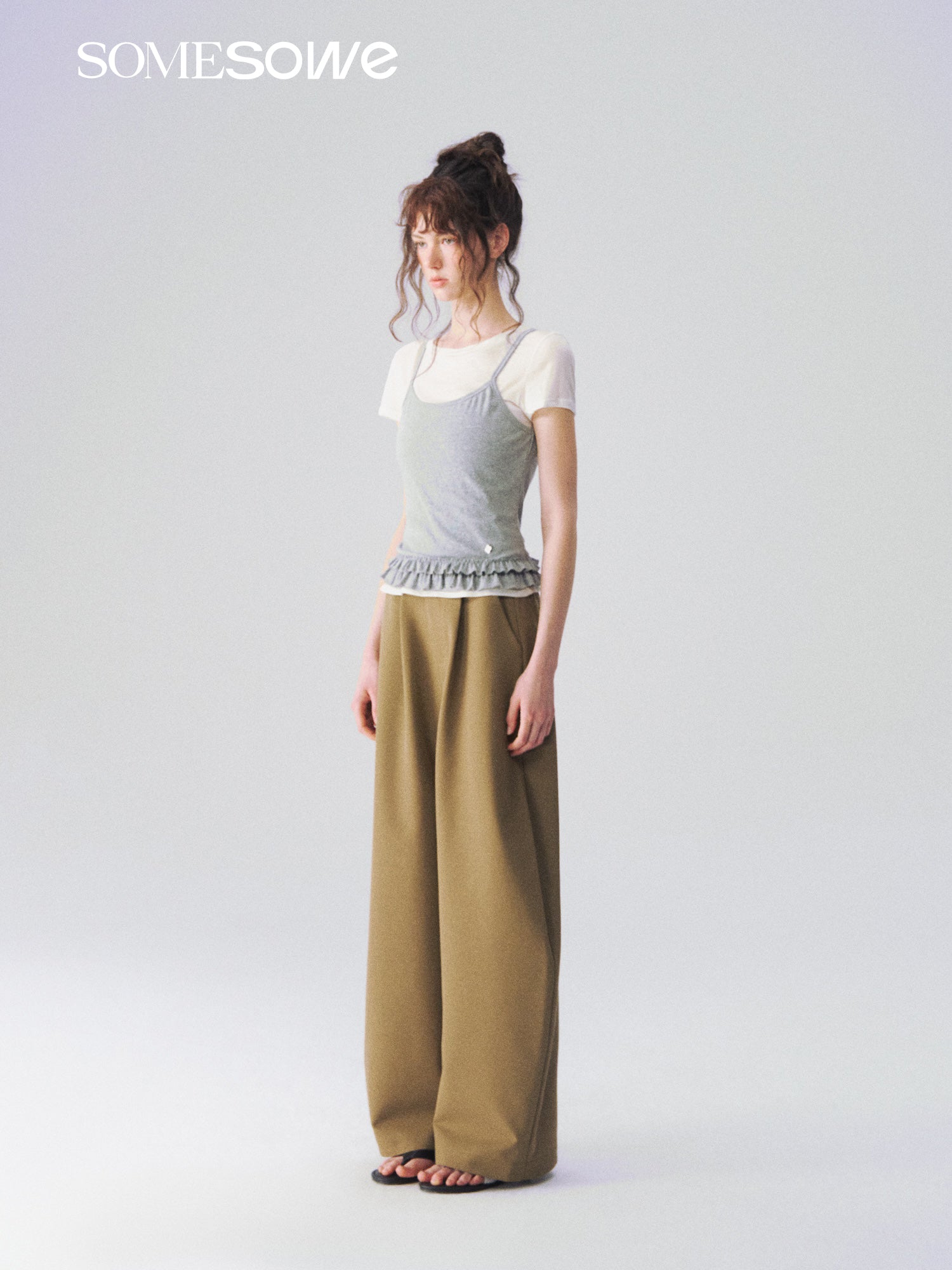 SOMESOWE S2609101 Loose casual versatile curved knife pants
