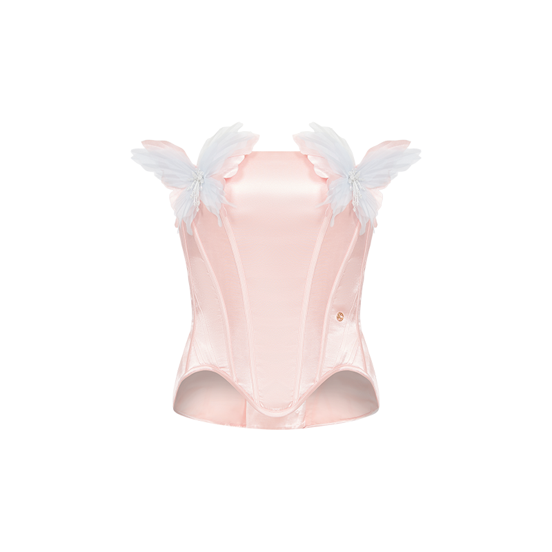 SHEERLUCK SLTZ26312 Satin patchwork fishbone corset + skirt